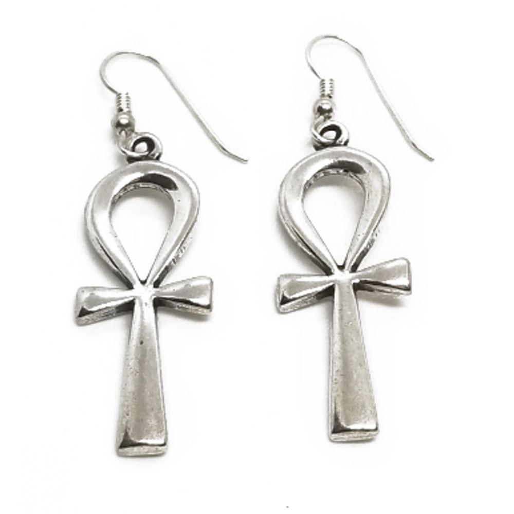 Sterling Silver Ankh Earrings